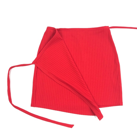 Privacy Please Revolve Miller Wrap Skirt Red - Picture 3 of 6